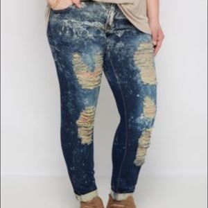 21 Black Rue 21 Acid Wash Low Rise Skinny Jeans